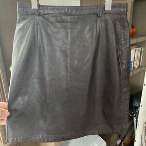 Vintage Ann Taylor Brown Leather Skirt
